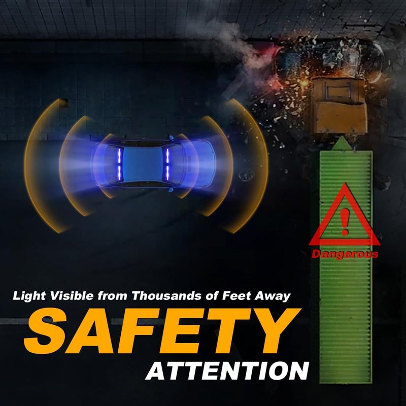 LRTER 2x17.7 Emergency Dash Lights Interior Windshield Strobe Volunteer Firefighter Lights Warning Hazard Safety Front/Rear Deck Split Mount for Vehicles Trucks Firefighter, Blue/White - Image 2